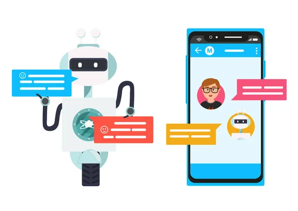Budbärare chatta på smartphone — Stock vektor