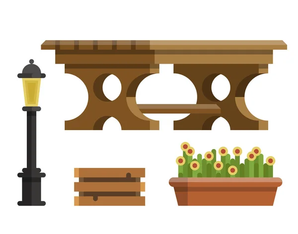 Muebles de diseño de jardín — Vector de stock