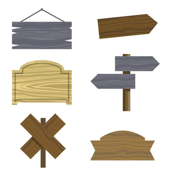 木制不同形状的标牌 — 图库矢量图片