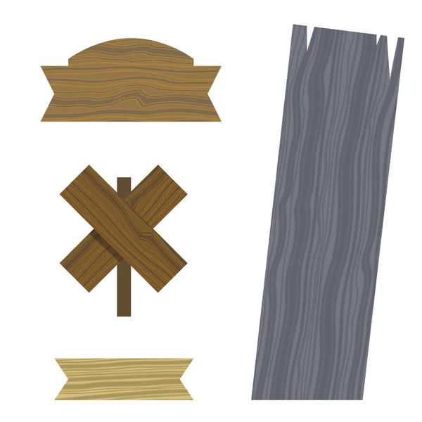 Cartelli in legno di diverse forme — Vettoriale Stock