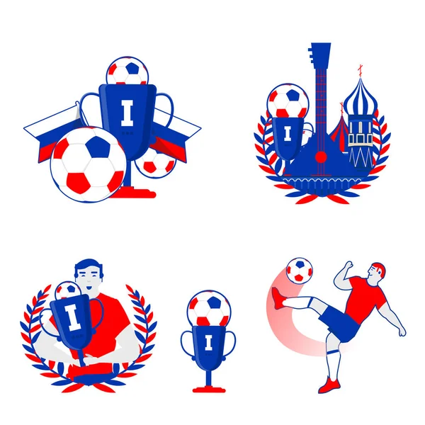 Set coppa del mondo di calcio — Vettoriale Stock