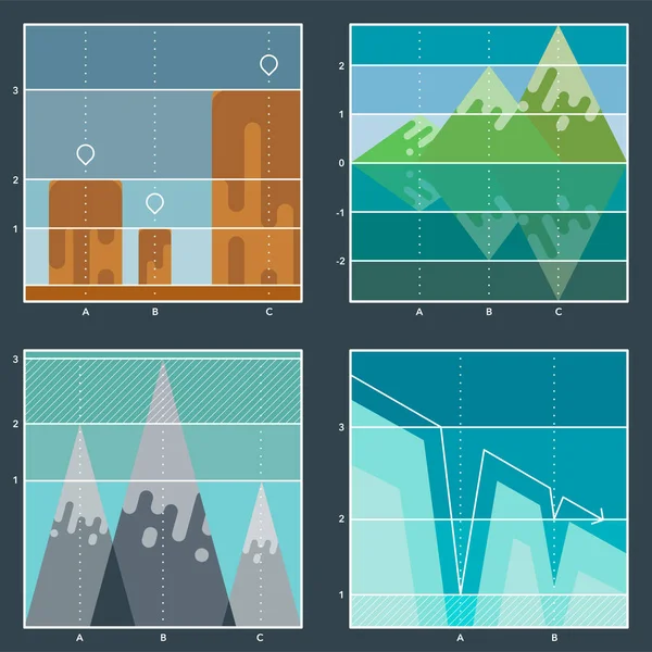 Diagrama del hito infografía — Archivo Imágenes Vectoriales