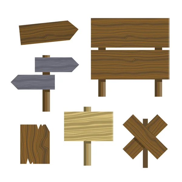 Panneaux de formes différentes en bois — Image vectorielle
