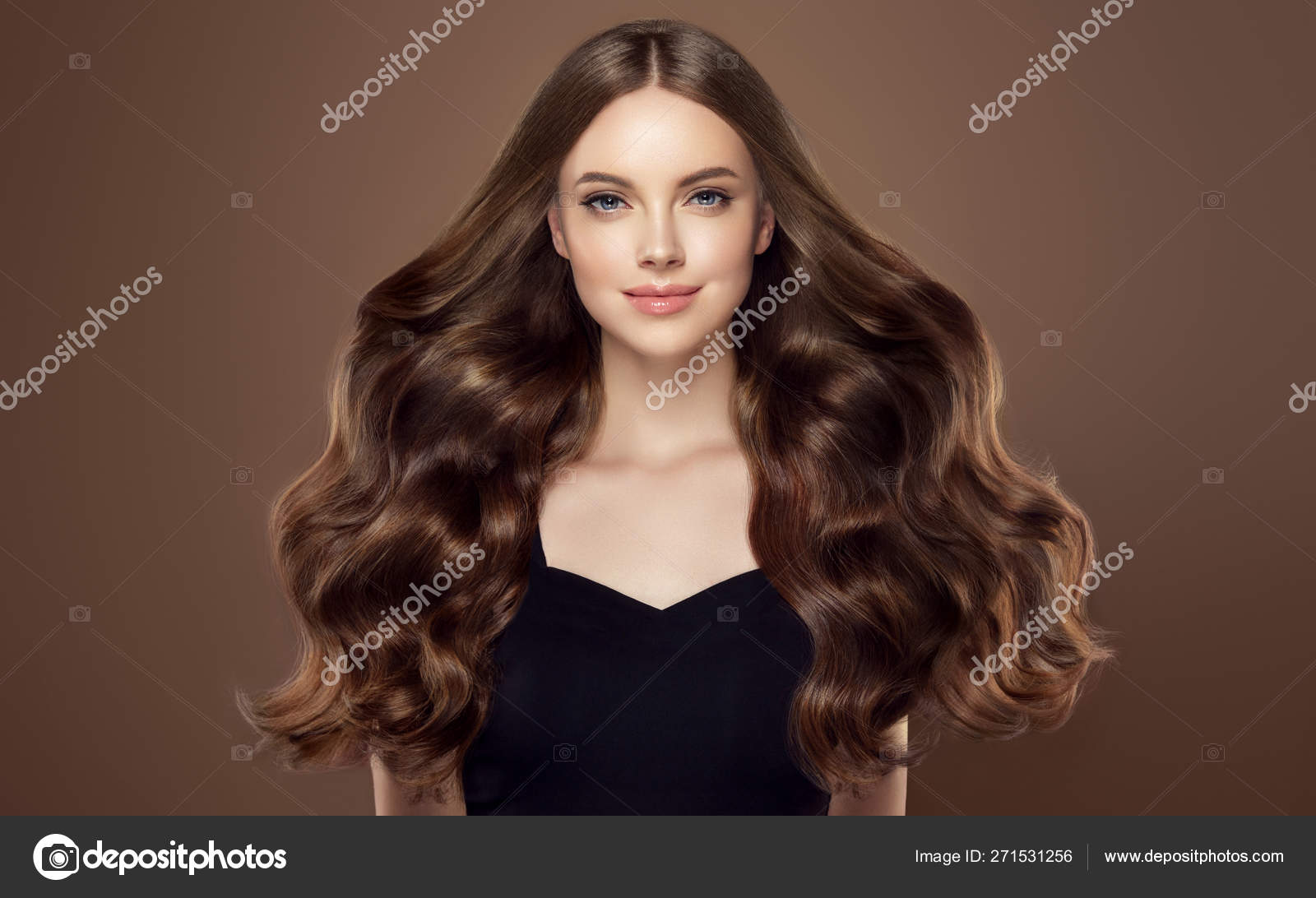 Beauty Girl Long Shiny Wavy Hair Beautiful Woman Model Curly Stock Photo by  ©Sofia_Zhuravets 271531256