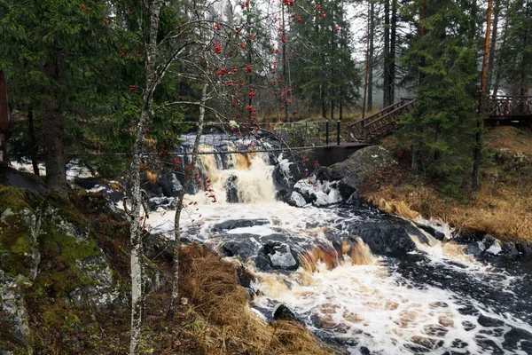 Ruskeal Cascadas Lugar Rodaje Muchas Películas Karelia Rusia — Foto de Stock