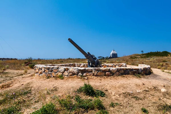 Waffen Der Gepanzerten Küstenbatterie Sewastopol Krim Stockbild