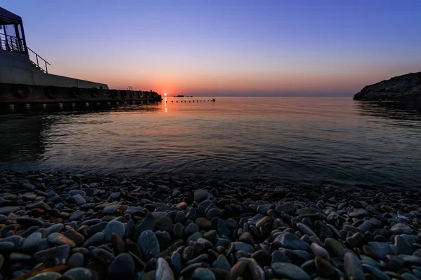 Morgendämmerung Strand Des Dorfes Utes Krim — Stockfoto