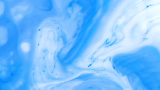 Blue Colorful Ink And Paint Liquid Reaction abstract cloud background — Stock Video