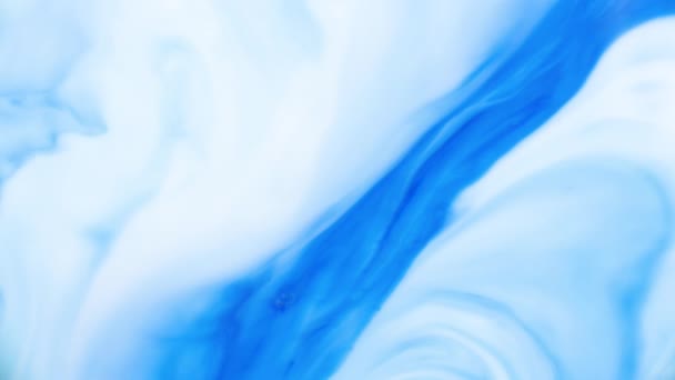 Blue Colorful Ink And Paint Liquid Reaction abstract cloud background — Stock Video