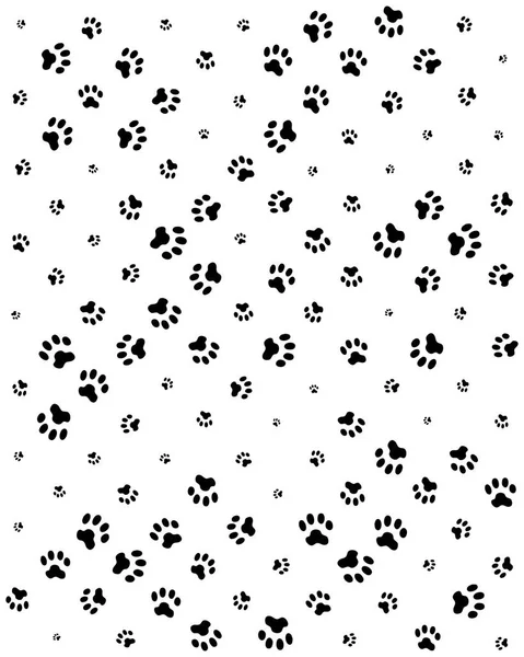 Beyaz bir arka planda köpek patilerinin kusursuz izi.