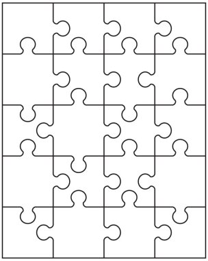 Beyaz bulmaca ayrı bölümlerini gösteren resim