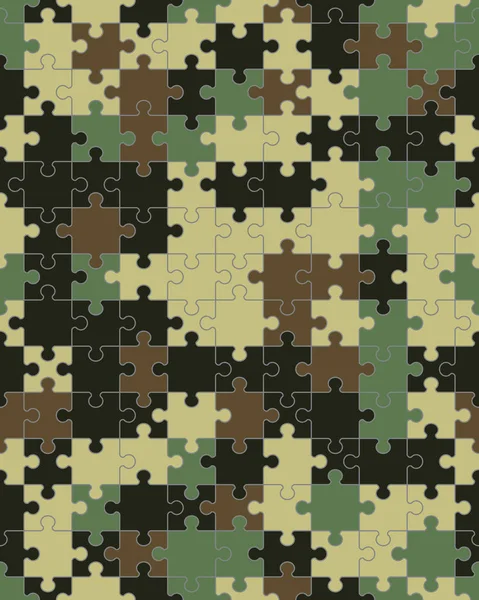 Pièces Séparées Puzzle Camouflage Coloré Illustration Vectorielle — Image vectorielle