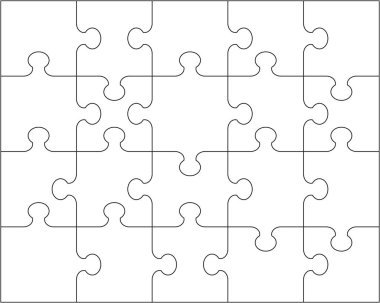 Beyaz bulmaca ayrı bölümlerini gösteren resim