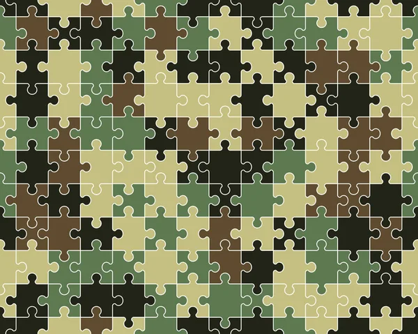 Pièces Séparées Puzzle Camouflage Coloré Illustration Vectorielle — Image vectorielle