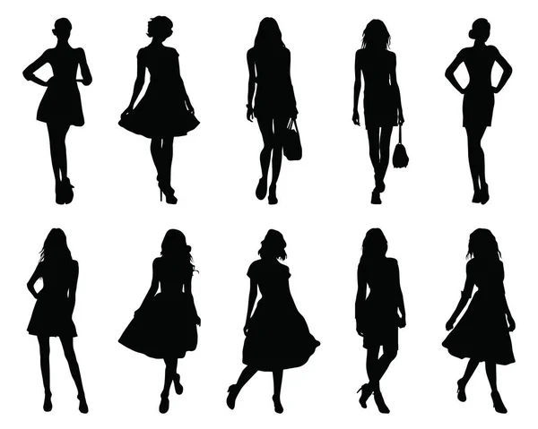 Güzel moda kızı siluetini beyaz bir arkaplana yerleştir