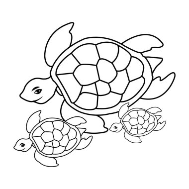Kaplumbağa illüstrasyon simgesi vektör tasarımı