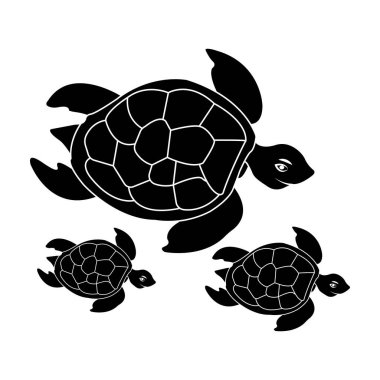 Kaplumbağa illüstrasyon simgesi vektör tasarımı