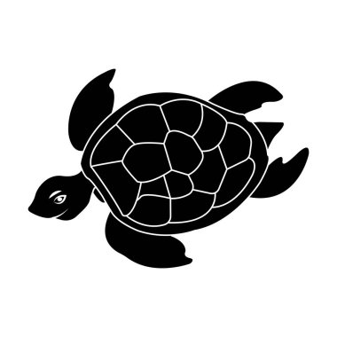 Kaplumbağa illüstrasyon simgesi vektör tasarımı