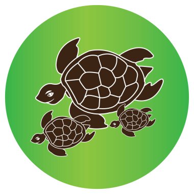 Kaplumbağa illüstrasyon simgesi vektör tasarımı