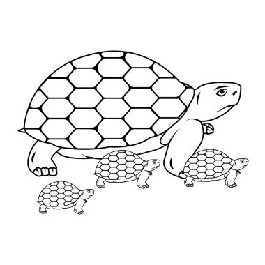 Kaplumbağa illüstrasyon simgesi vektör tasarımı