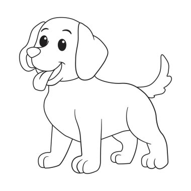 Çocuk boyama kitabı için güzel bir çizgi film çizimi.