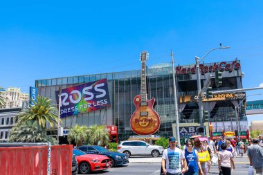 Las Vegas, Nevada - 28 Mayıs 2018: Las Vegas Strip Hard Rock Cafe iz bize