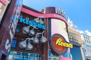 Las Vegas, Nevada - 28 Mayıs 2018: Kisses dükkanında New York-New York otel ve Casino, Las Vegas Strip, Paradise, Nevada, Amerika Birleşik Devletleri