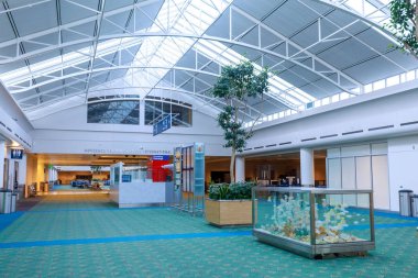 Portland, Oregon - 26 Mayıs 2018: Portland International Airport görünüm içinde