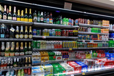 Las Vegas, Nevada - 27 Mayıs 2018: Çeşitli içecekler Las vegas soymak markette sergilenen