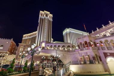 Las Vegas, Nevada - 27 Mayıs 2018: Venetian Resort Hotel Casino, South Las Vegas Boulevard geceleri