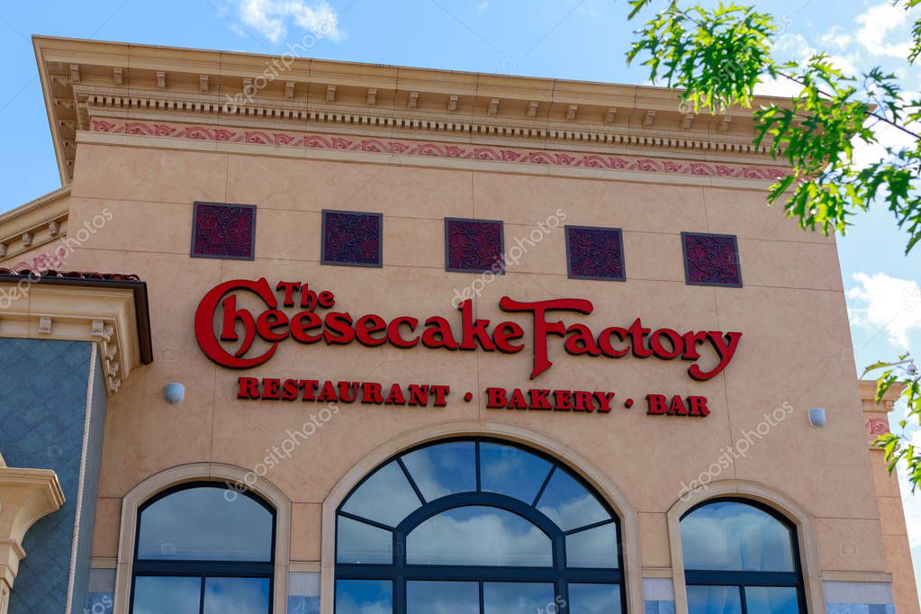 Portland, Oregon - May 21, 2018 : The Cheesecake Factory at Washington Square, Shopping mall in Portland