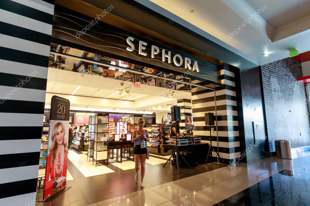Las Vegas, Nevada - May 27, 2018 : Sephora cosmetic shop at Miracle Mile Shops in Las vegas strip
