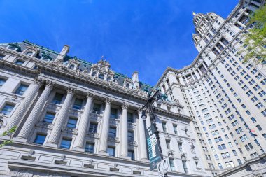 Manhattan, New York City - 10 Mayıs 2018: David N. Dinkins Belediye Binası Manhattan'da, Nyc