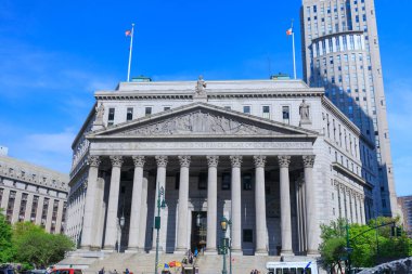 Manhattan, New York City - 10 Mayıs 2018: New York State Yargıtay Binası, başlangıçta Nyc New York İlçesi Adliye, 60 merkezi Street Civic Center Manhattan'ın bölge, Foley meydanında olarak bilinen