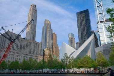 Manhattan, New York City - 10 Mayıs 2018: Oculus dış Wtc ulaşım merkezi New York City, Amerika Birleşik Devletleri içinde