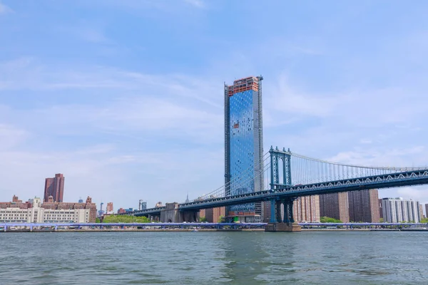 Manhattan New York City Mei 2018 Manhattan Bridge Met Skyline — Stockfoto