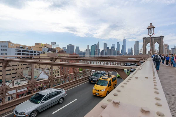 Manhattan New York City Mei 2018 Brooklyn Bridge Met Skyline — Stockfoto