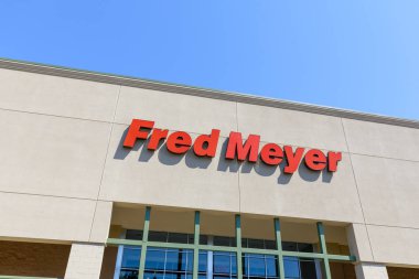 Portland, Oregon - May 14, 2018 : Fred Meyer, Inc., is a chain of hypermarket superstores clipart