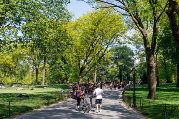 New York, USA - May 8, 2018 : Scenery of Central Park at spring in NYC