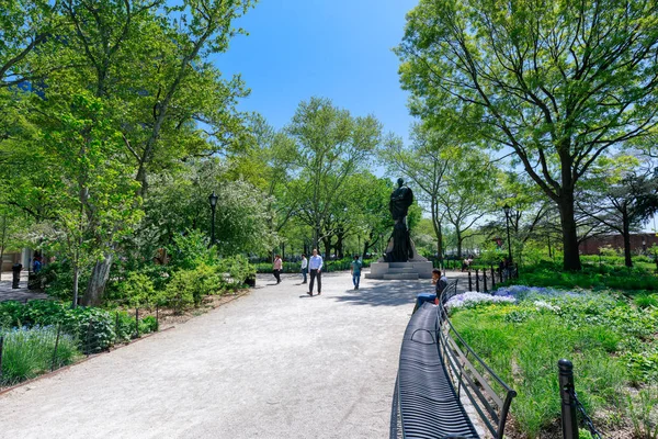 Nueva York Estados Unidos Mayo 2018 Paisaje Battery Park Bajo — Foto de Stock