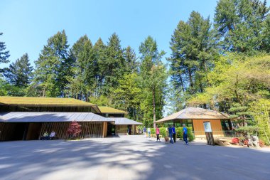 Portland, Oregon, Amerika Birleşik Devletleri - 26 Nisan 2018: Güzel Japon Bahçe Portland bahar sezonu