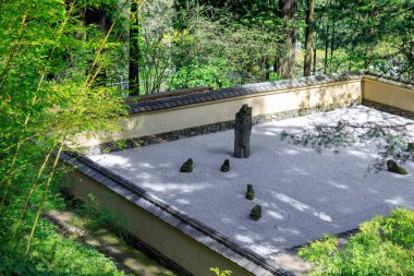 Portland, Oregon, Amerika Birleşik Devletleri - 26 Nisan 2018: Güzel Japon Bahçe Portland bahar sezonu