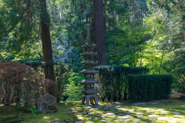 Portland, Oregon, Amerika Birleşik Devletleri - 26 Nisan 2018: Güzel Japon Bahçe Portland bahar sezonu