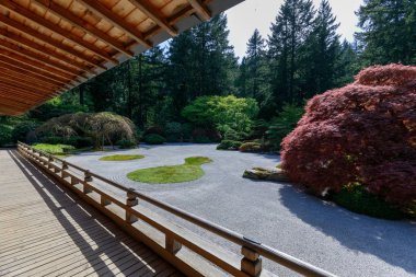 Portland, Oregon, Amerika Birleşik Devletleri - 26 Nisan 2018: Güzel Japon Bahçe Portland bahar sezonu