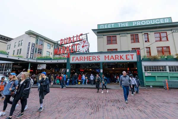 Seattle Washington April 2018 Public Market Center Also Known Worldwide — Stock Photo, Image