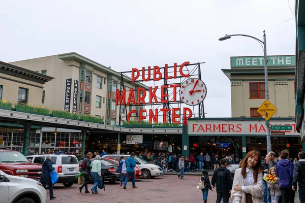 Seattle Washington Abril 2018 Public Market Center Também Conhecido Mundialmente — Fotografia de Stock