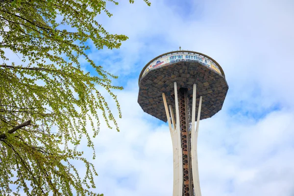 Сиэтл Вашингтон Апреля 2018 Года Seattle Space Needle Remodeling Construction — стоковое фото