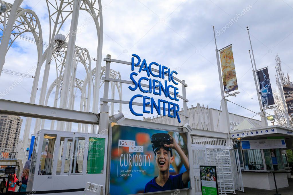 Seattle, Washington - April 9, 2018 : Pacific Science Center in Seattle