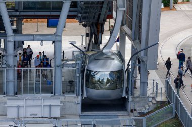 Portland, Oregon, Amerika Birleşik Devletleri - 20 Nisan 2018: Portland Hava tramvay veya Ohsu tramvay Portland'da hava bir tramvay değil