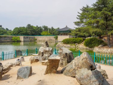 Donggung Palace and Wolji Pond in Gyeongju, South Korea clipart